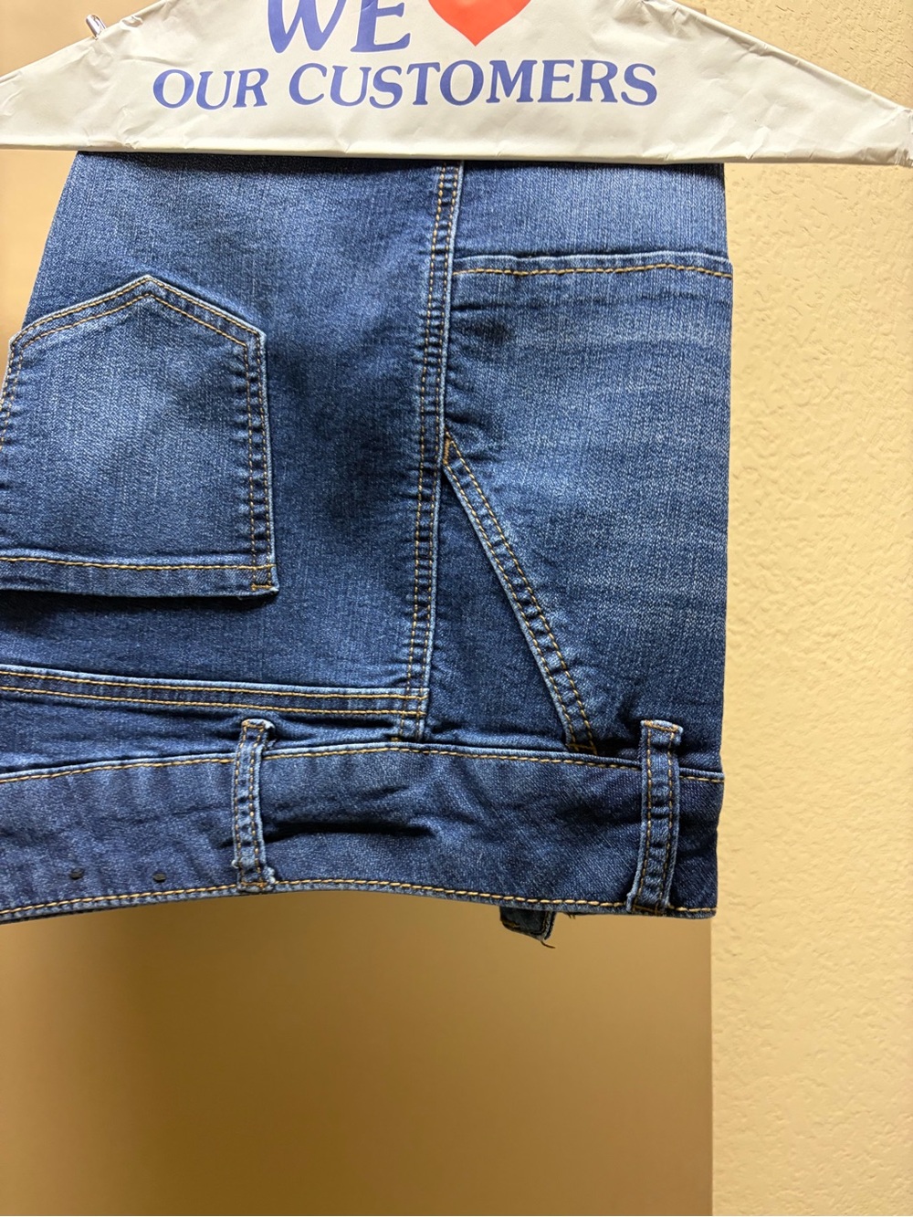 Blue Denim Shorts with Patch Pocket